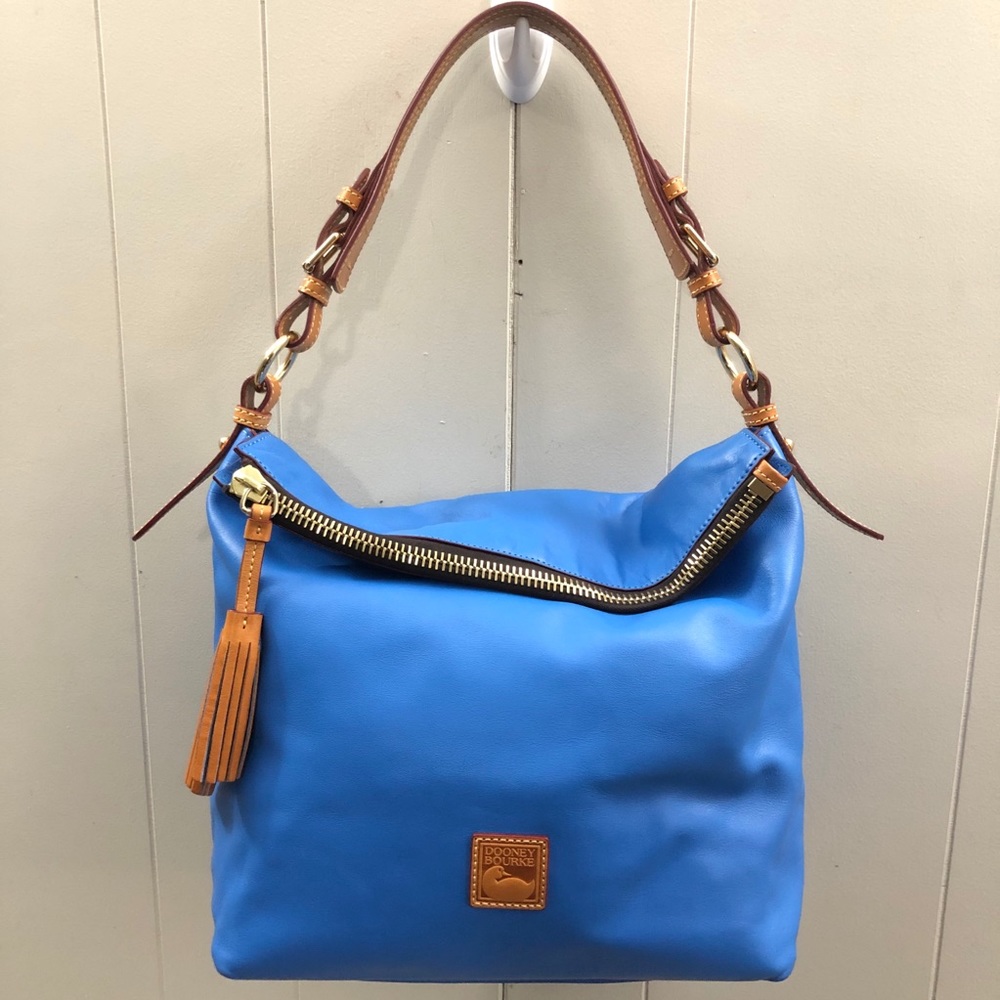 DOONEY & BOURKE Blue Leather Hobo Bag McKENZIE w/Wallet and Keychain